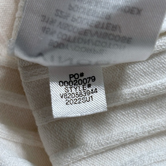 Vince Ivory Rib Knit Halter Sleeveless V Neck Midi Dress NWOT - Picture 10 of 14